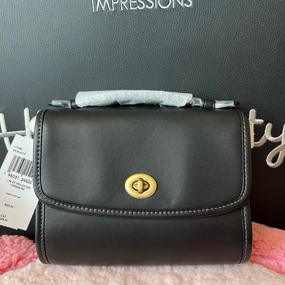 Coach Black Crossbody Bag with Gold Accent